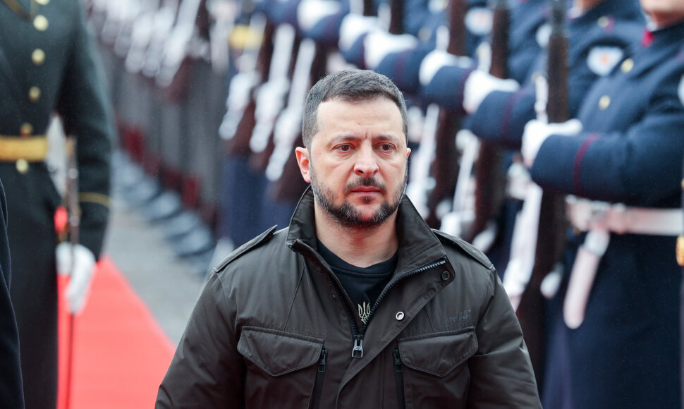 Prezidentūroje įvyko oficiali Ukrainos vadovo Volodymyro Zelenskio pasitikimo ceremonija