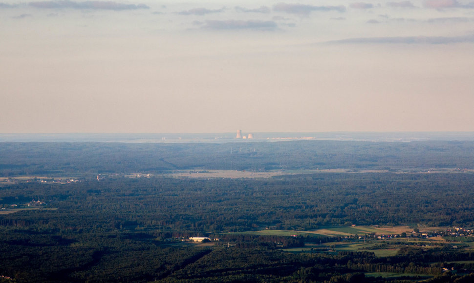 Astravo atominė elektrinė matoma iš oro baliono
