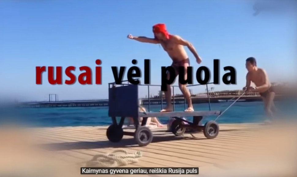 Stano ir D.Zvonkaus klipo „Rusai vėl puola“ kadras