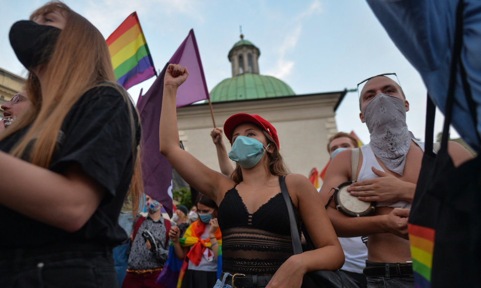 LGBT bendruomenės protestas Krokuvoje