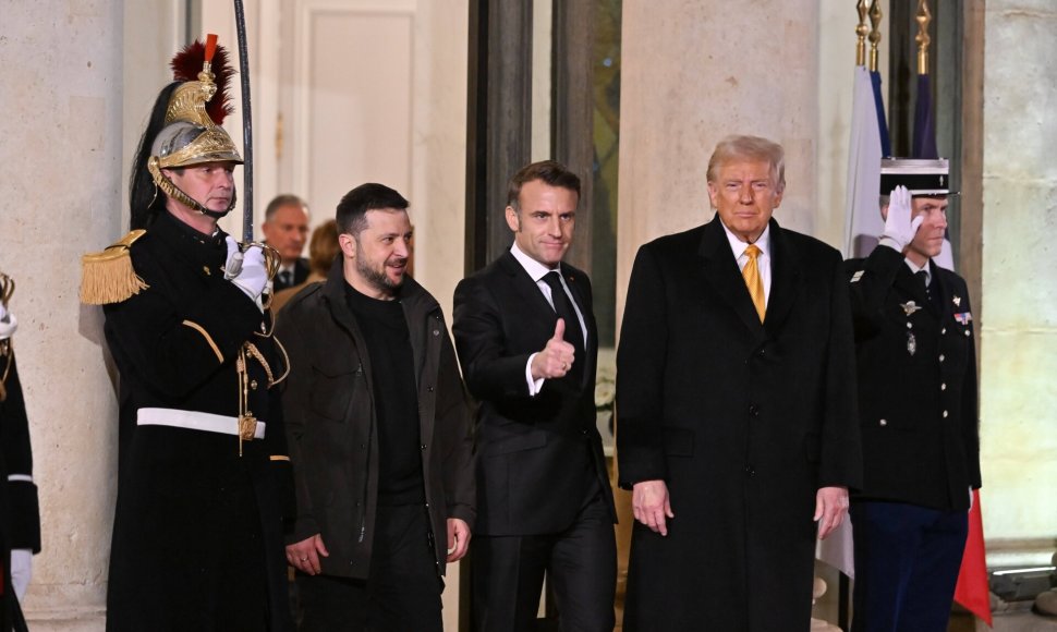 Volodymyras Zelenskis, Emmanuelis Macronas ir Donaldas Trumpas