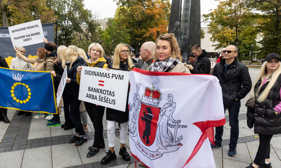 Lietuvos viešbučių ir restoranų asociacijos surengtas protestas 