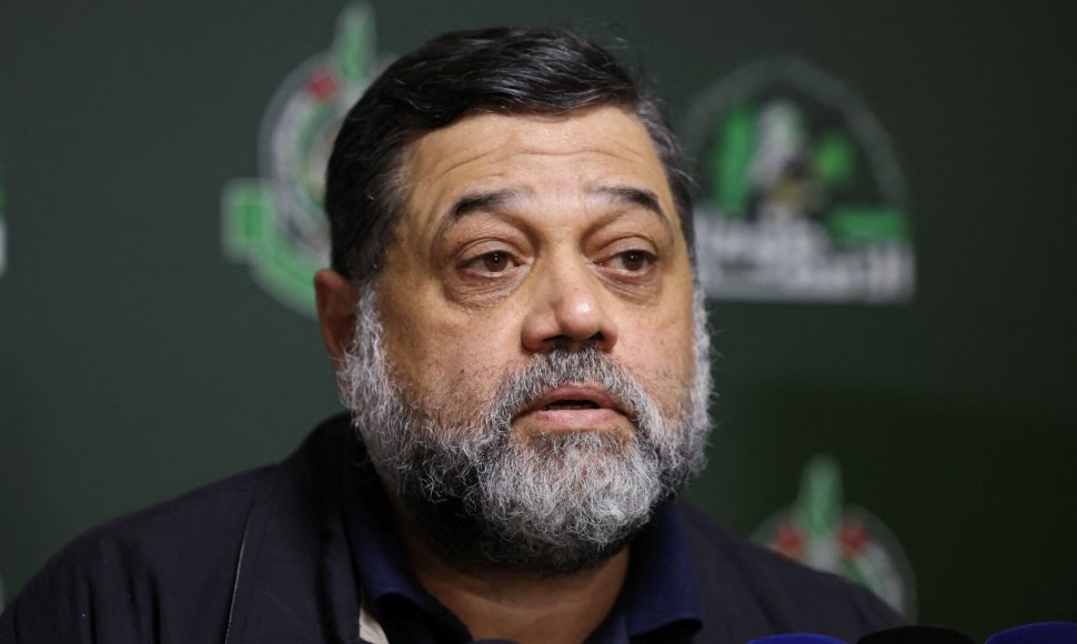 Hamas atstovas Osama Hamdan dalyvauja spaudos konferencijoje / Mohamed Azakir / REUTERS