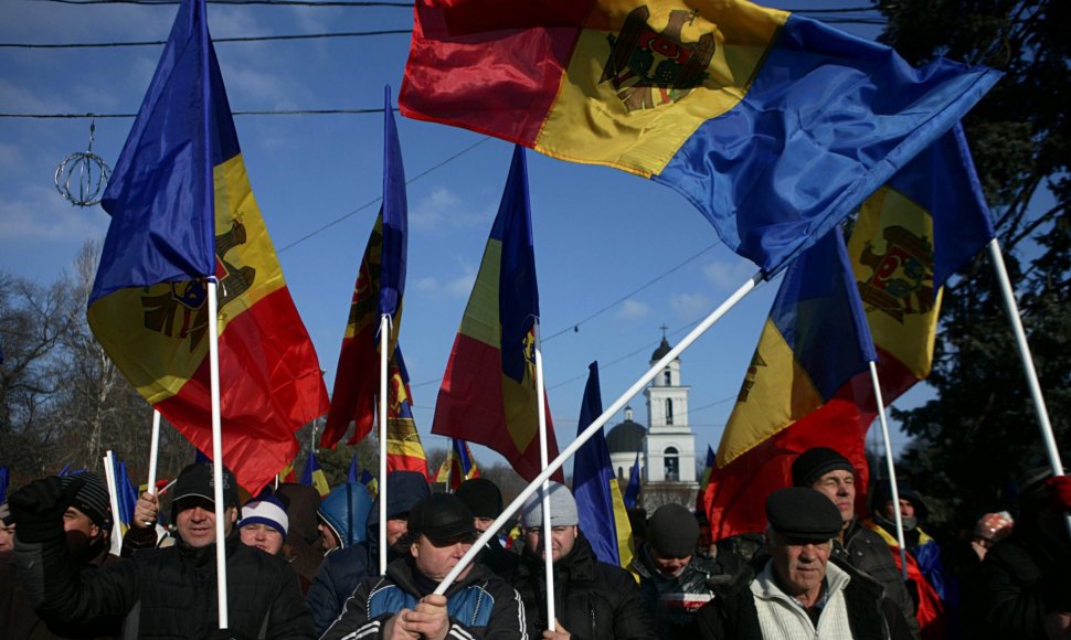 Opozicijos demonstracija Moldovoje