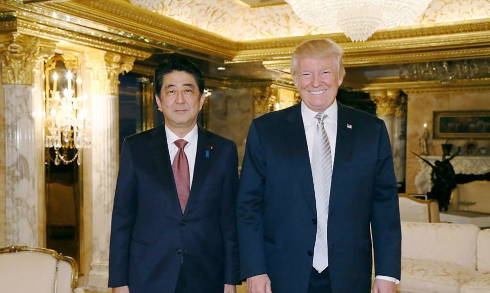 Shinzo Abe ir Donaldas Trumpas Niujorke