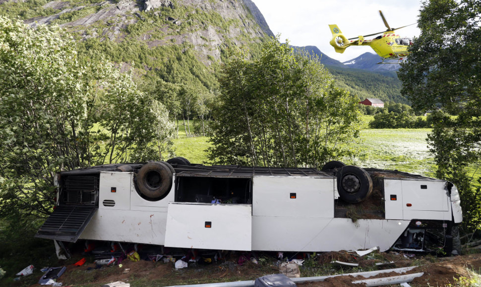 Norvegijoje sudužo turistų autobusas