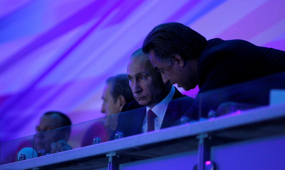 Vitalijus Mutko ir Vladimiras Putinas