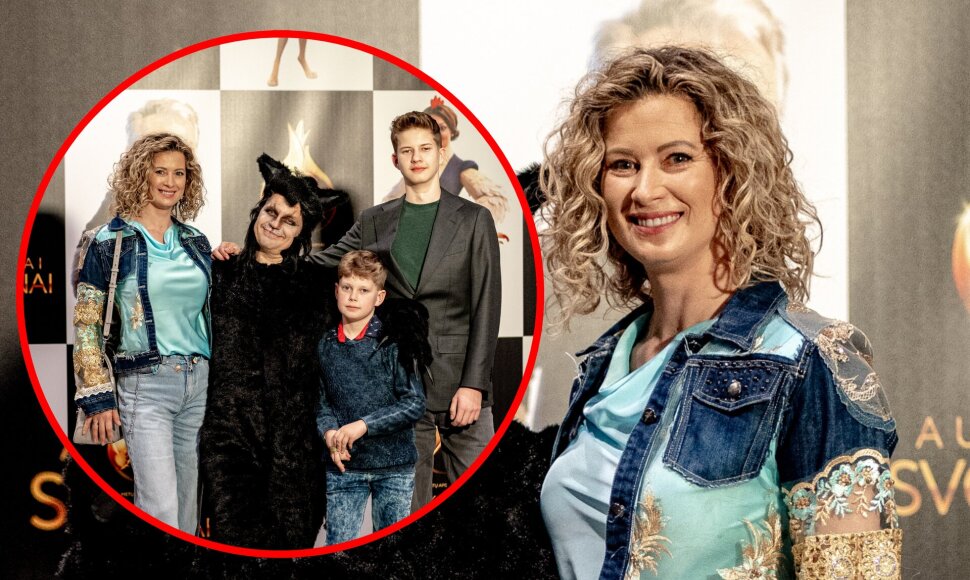 Renata Norvilė ir Deivis Norvilas su sūnumis