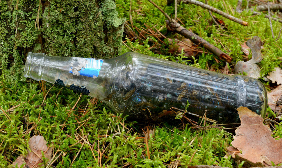 Viename miške išmestame butelyje žuvo tiek vabalų