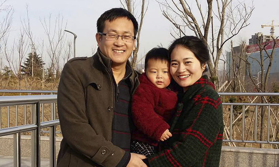 Wang Quanzhangas su šeima 2015 m.