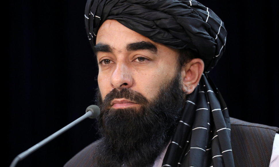 Afganistano vyriausybės atstovas Zabihullah Mujahidas