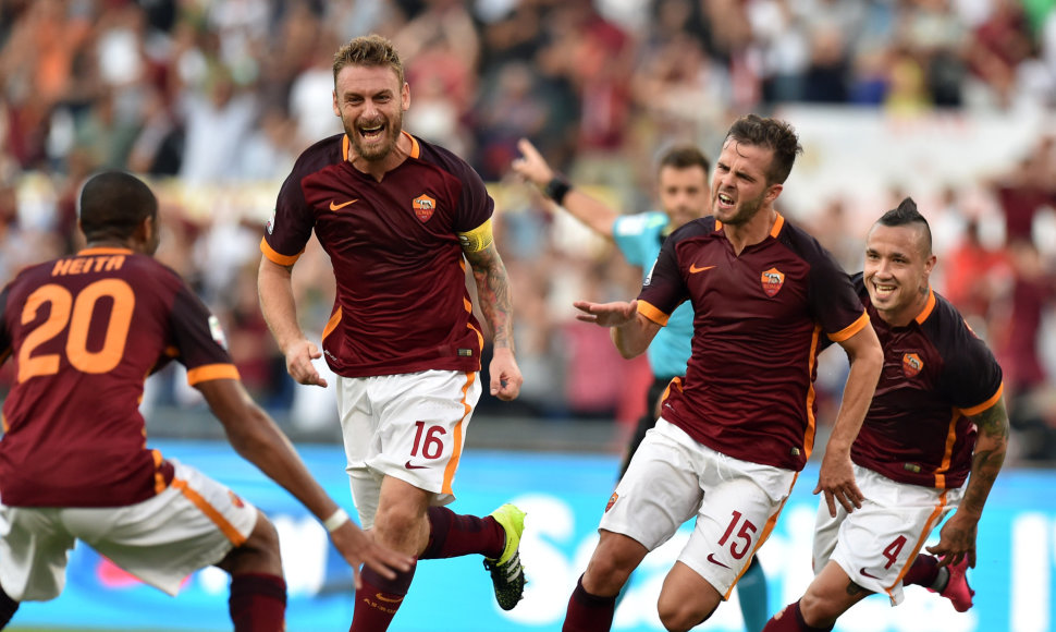 „Roma“ futbolininkų džiaugsmas