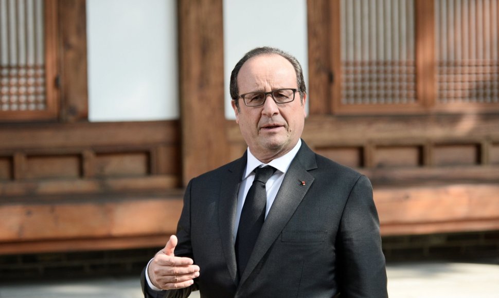 16. Prancūzijos prezidentas Francois Hollande'as