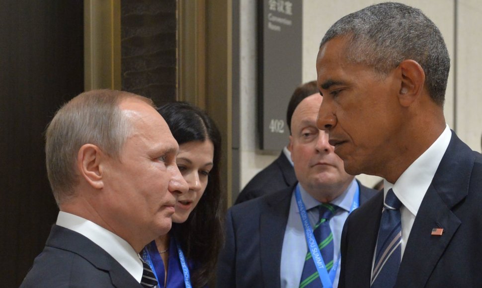 Vladimiras Putinas ir Barackas Obama Kinijoje