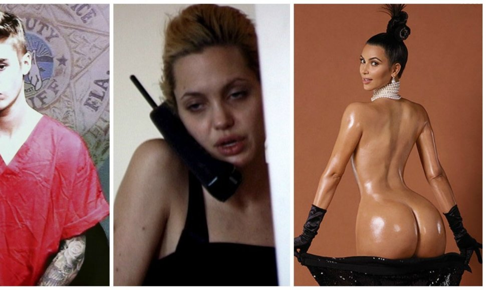 Justinas Bieberis, Angelina Jolie ir Kim Kardashian