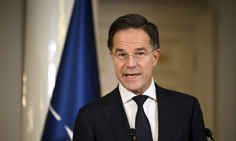 NATO generalinis sekretorius Markas Rutte / ANTTI AIMO-KOIVISTO / AFP