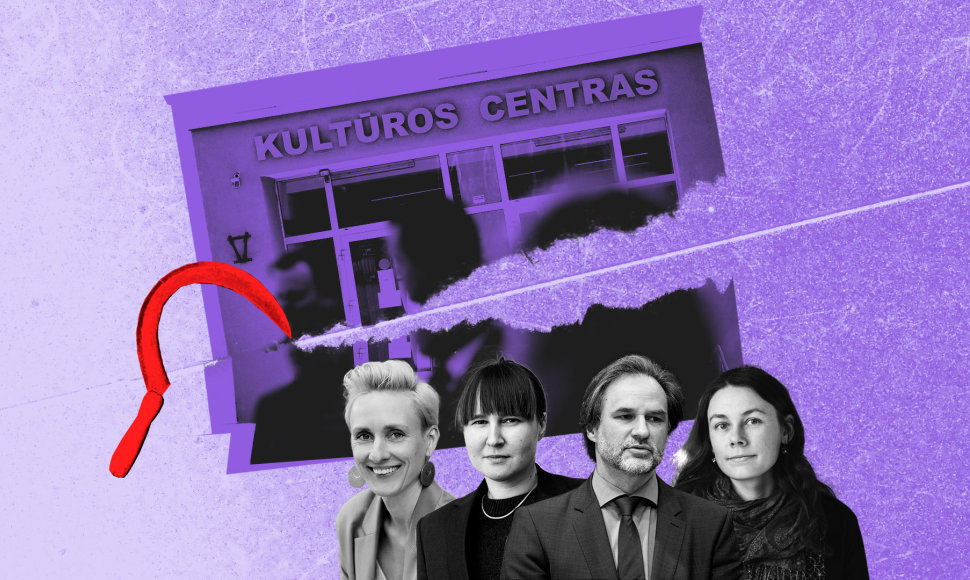 Pokalbis apie kultūros centrų prasmę. Gintarė Masteikaitė, Danutė Gambickaitė, Audronis Imbrasas, Kristina Mažeikaitė