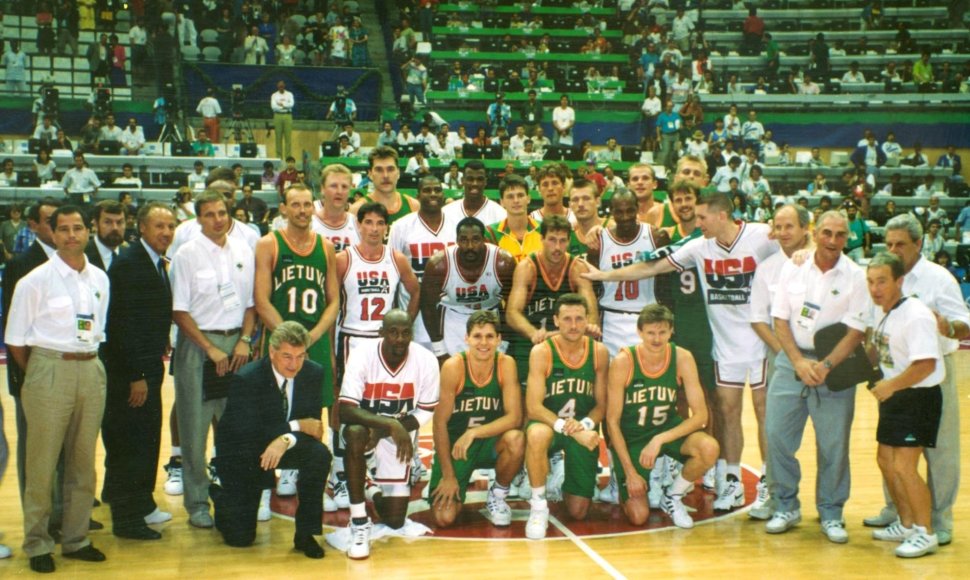 Lietuvos ir JAV rinktinės 1992 metais Barselonoje
