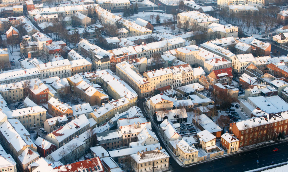 Kaunas ir jo apylinkės pro sraigtasparnio langą