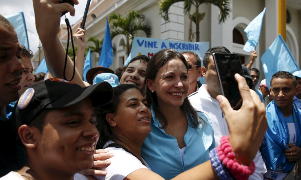 Venesuelos opozicionierė Maria Corina Machado. / Carlos Garcia Rawlins / REUTERS