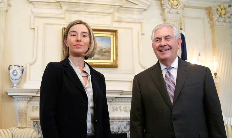 Federica Mogherini susitikime su naujuoju JAV valstybės sekretoriumi Rexu Tillersonu