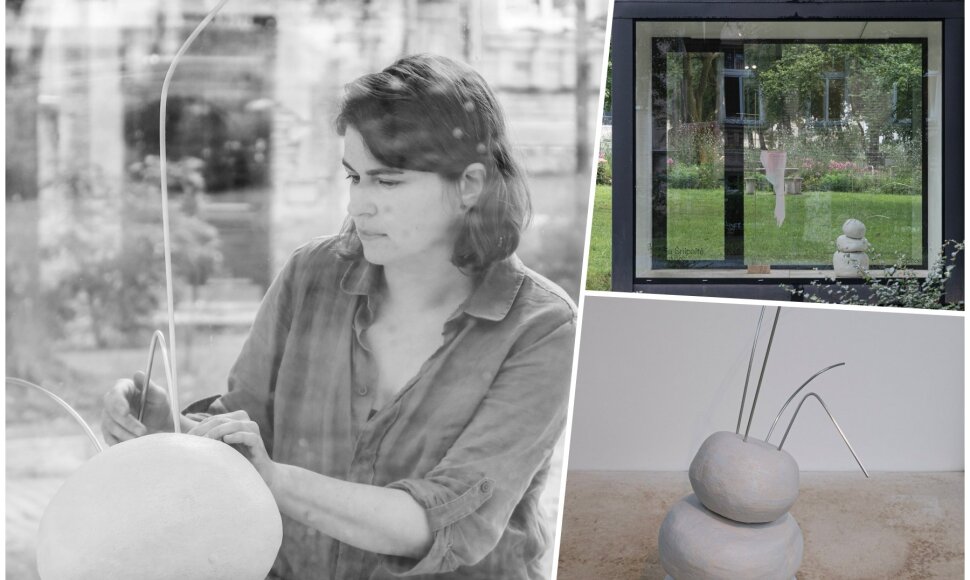 Menininkė Marija Šnipaitė ir jos paroda „Tinginys“ „apiece“ galerijos vitrinoje
