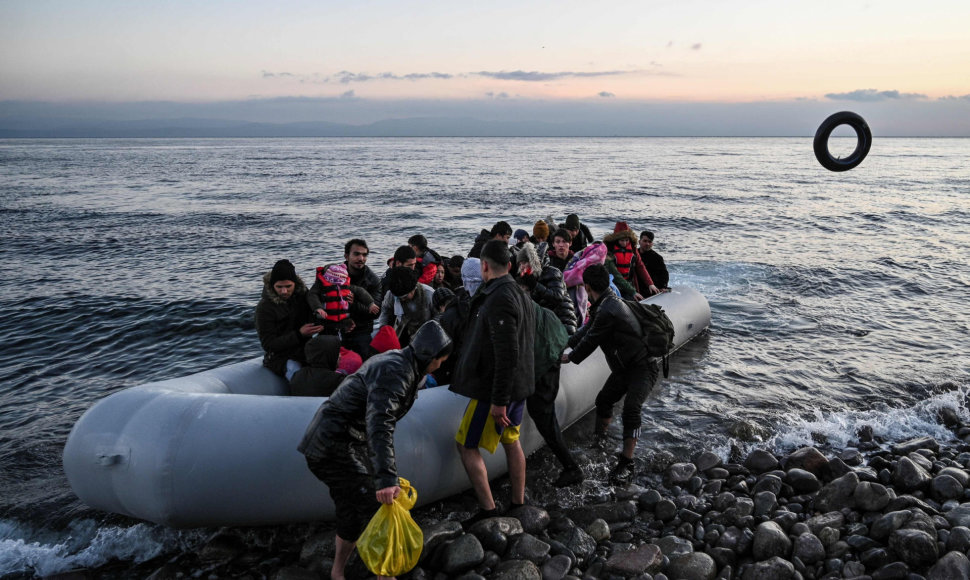 Migrantai atvyksta į Lesbo salą