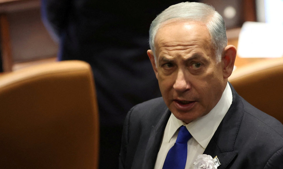 Benjaminas Netanyahu naujojo Izraelio parlamento prisaikdinimo ceremonijoje