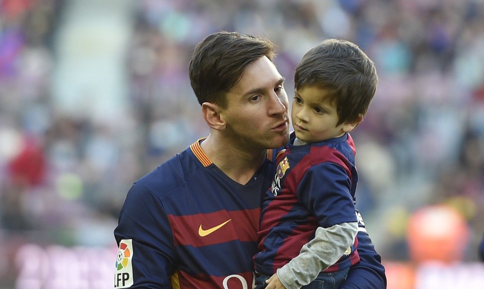 Lionelis Messi ir jo vyresnysis sūnus Thiago
