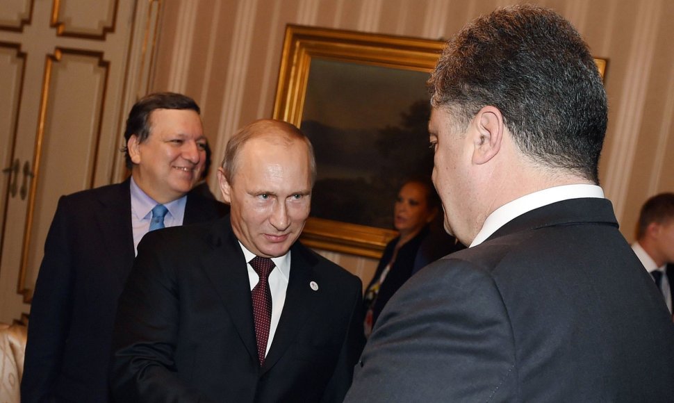 V.Putinas ir P.Porošenka 2014 metais