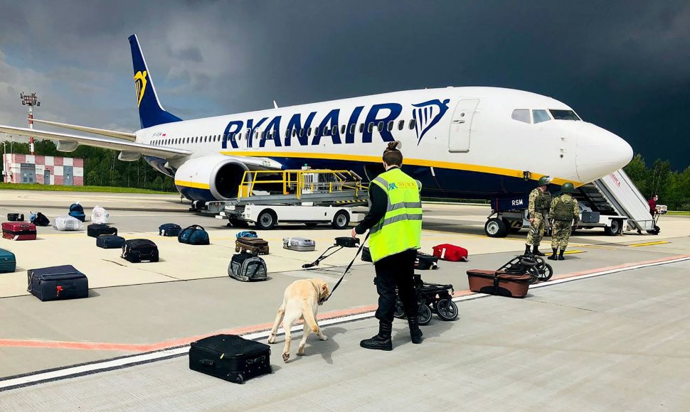 „Ryanair“ lėktuvas, priverstas nusileisti Minske