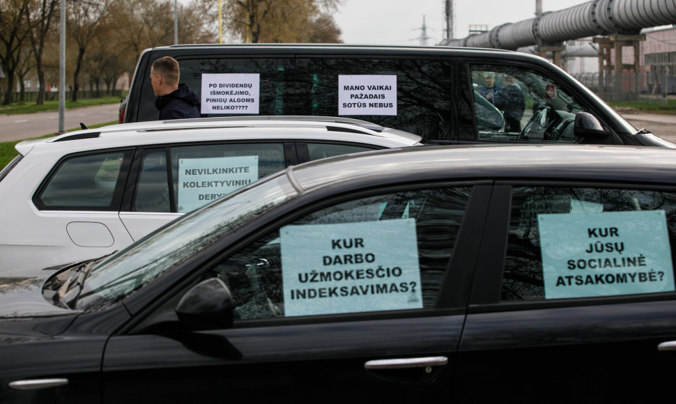 AB „Achemos“ darbuotojų protestas