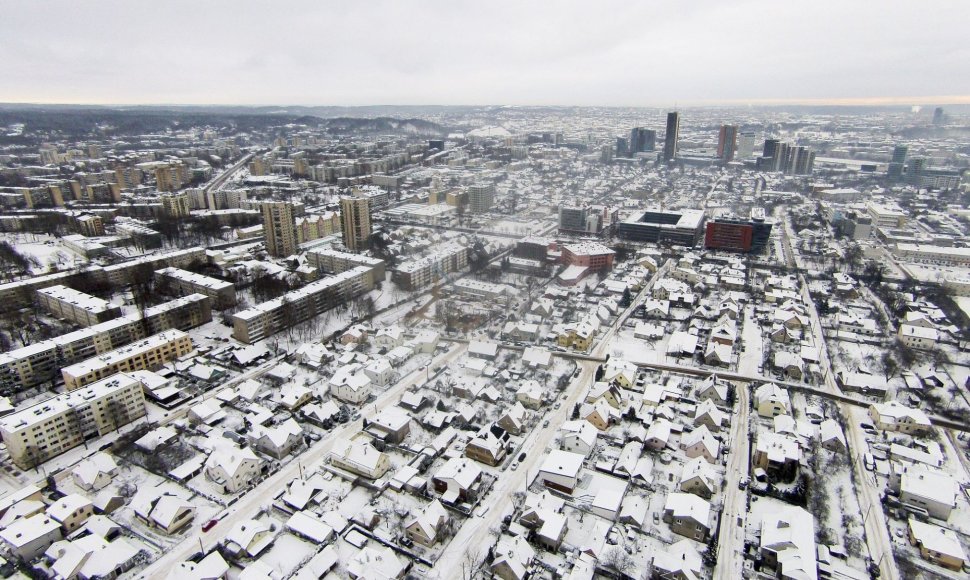 Žiemiškas Vilnius iš aukštai