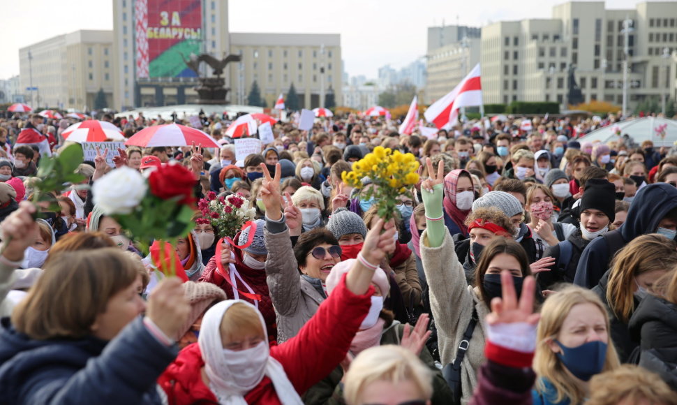 Protestuotojai Minske