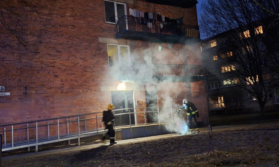 Vilniuje kilo gaisras: iš daugiabučio veržėsi dūmai