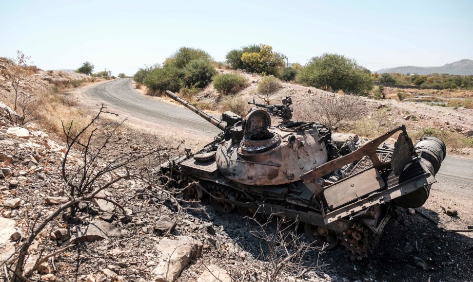 Apgadintas tankas Etiopijoje