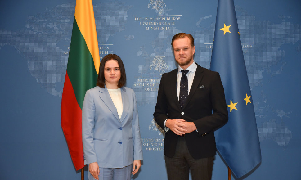 Gabrielius Landsbergis susitiko su Baltarusijos demokratinių jėgų lydere Sviatlana Cichanouskaja