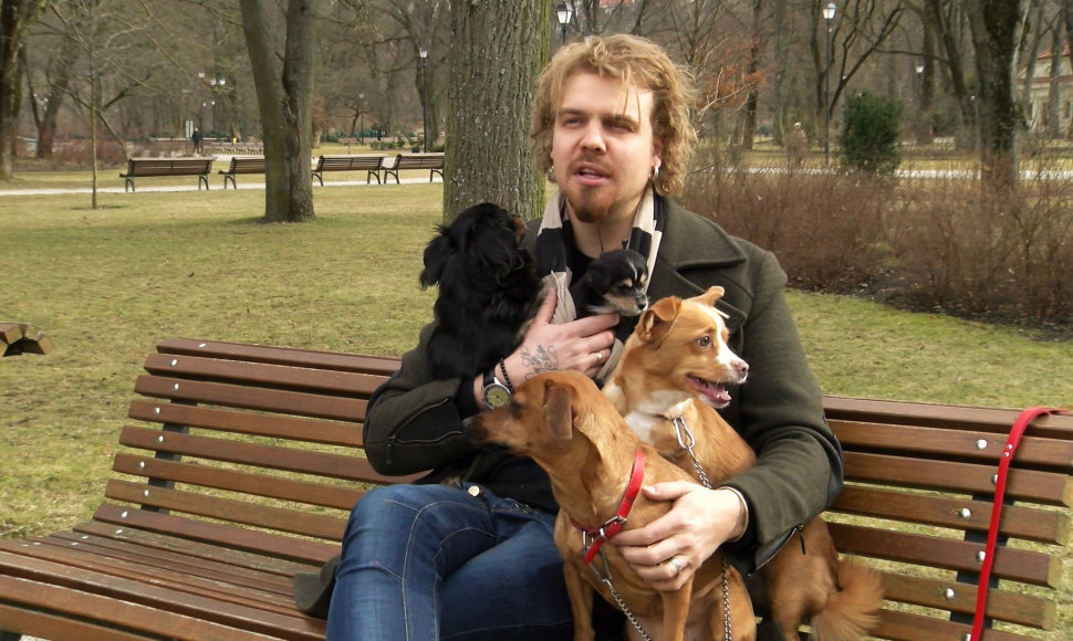 Robertas Kalinkinas su savo šunimis