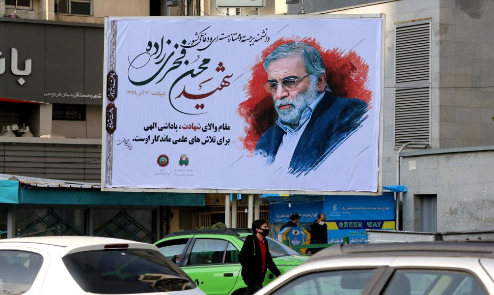 Mohseno Fakhrizadeh atvaizdas Teherane