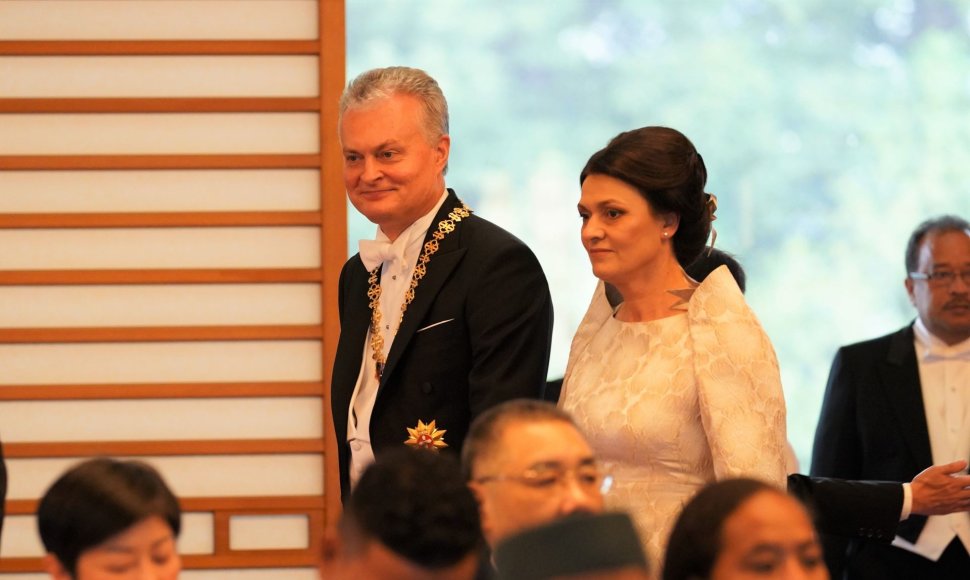 Gitanas Nausėda ir Diana Nausėdienė dalyvavo Japonijos imperatoriaus inauguracijos ceremonijoje