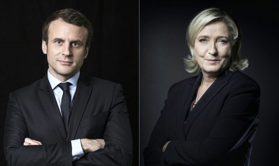 E.Macronas ir M.Le Pen susigrums debatuose