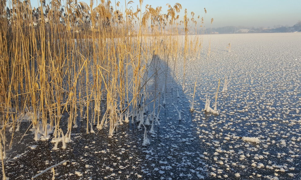 Gilužės ežero ledas Vilniuje