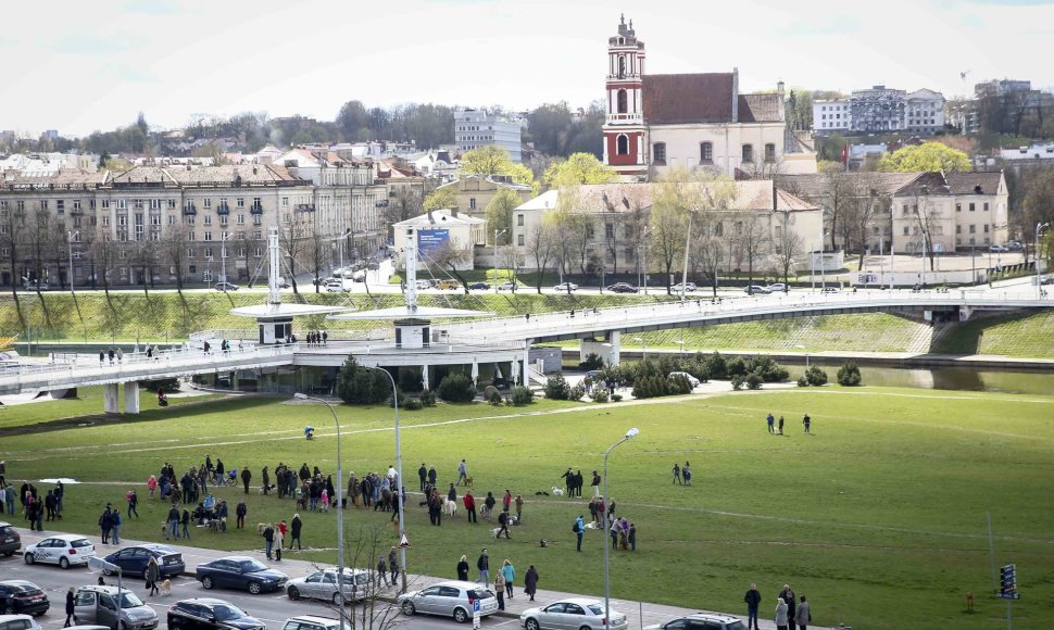 Vilniečiai džiaugiasi pražydusiomis sakuromis