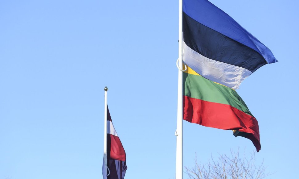 Trijų Baltijos valstybių vėliavų pakėlimo ceremonija.