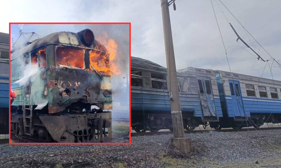 Rusija smogė traukiniui Ukrainoje