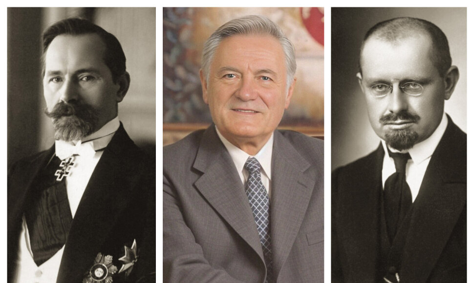 Lietuvos prezidentai Antanas Smetona, Valdas Adamkus ir Aleksandras Stulginskis
