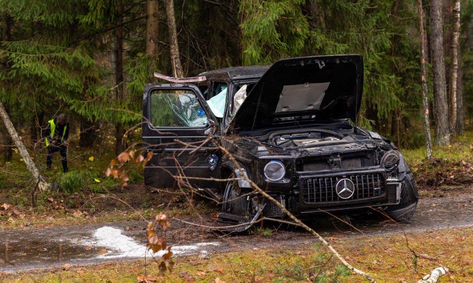 Mercedes-Benz avarija Nemenčinės plente