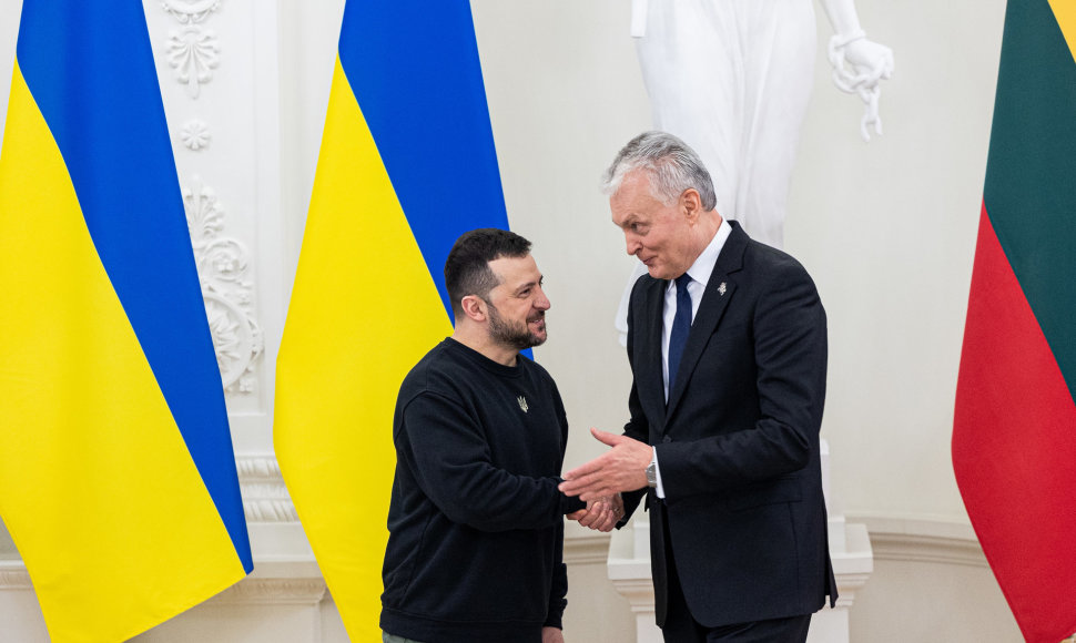 Lietuvos ir Ukrainos Prezidentų bendro pareiškimo pasirašymas