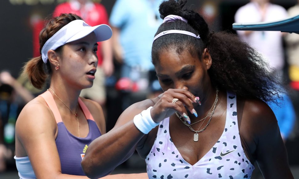 Qiang Wang ir Serena Williams