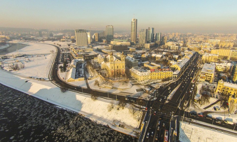 Žiemiškas Vilnius iš aukštai